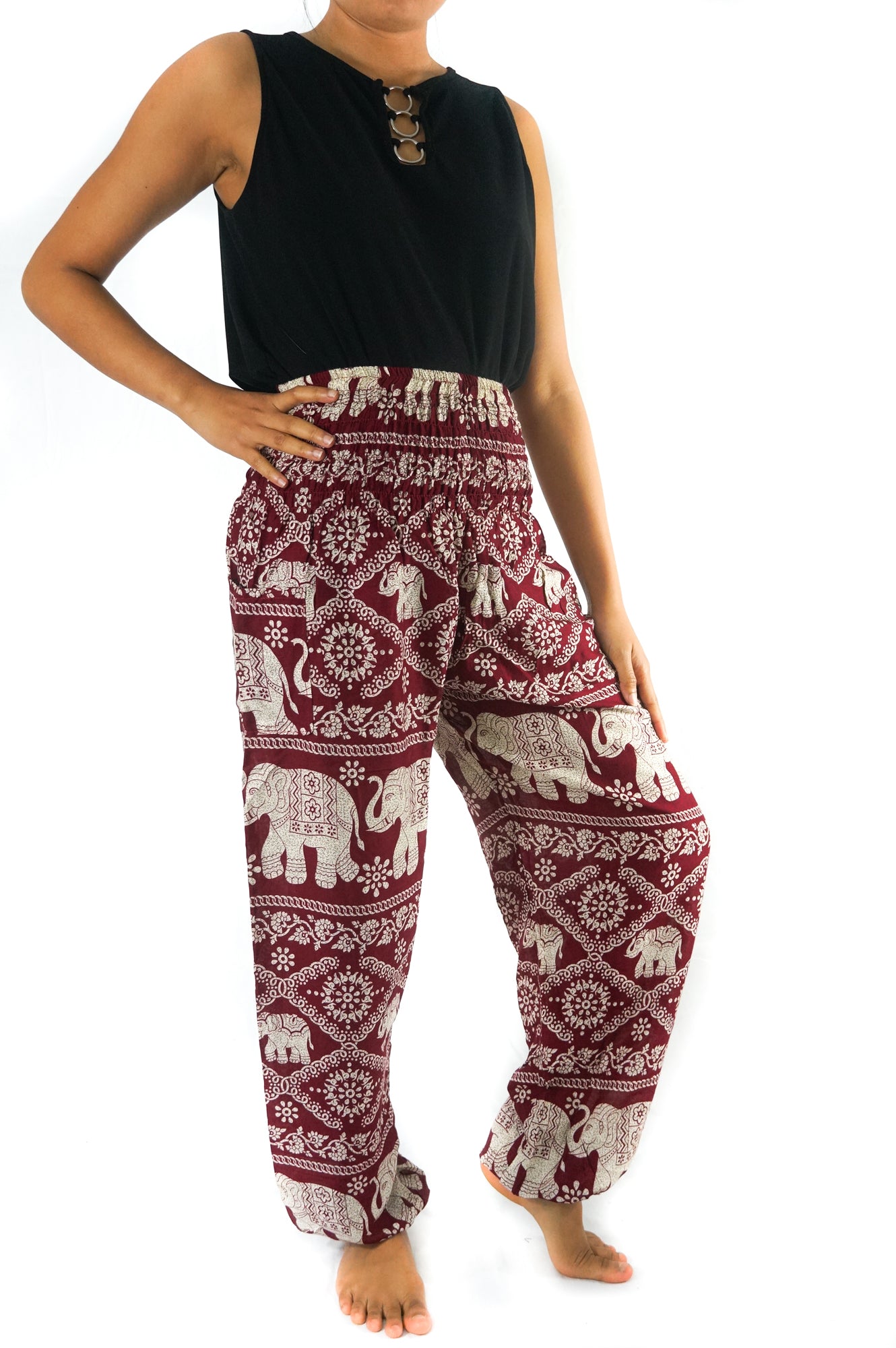 Burgundy ELEPHANT Pants Women Boho Pants Hippie Pants Yoga